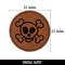 Skull and Crossbones Doodle Round Iron-On Engraved Faux Leather Patch Applique - 2.5"